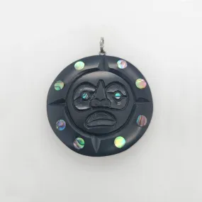 Haida Full Moon Argillite Pendant