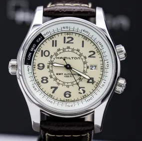 HAMILTON Khaki Skymaster Pilot GMT Automatic Wristwatch Swiss Original Box