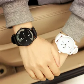 High Quality Fashion Brand Soft Silicone Strap Jelly Quartz Watch Wristwatches for Women Ladies Lovers Black White