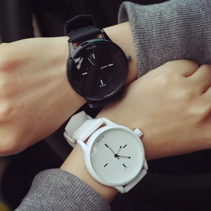 High Quality Fashion Brand Soft Silicone Strap Jelly Quartz Watch Wristwatches for Women Ladies Lovers Black White