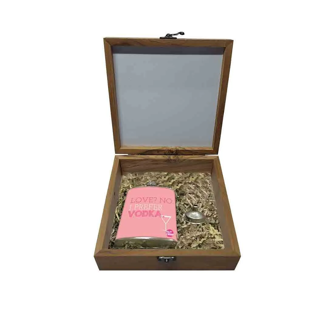 Hip Flask Gift Box -Hip Flask For Women-I Prefer Vodka