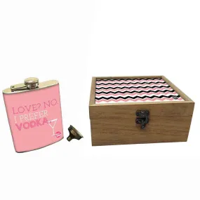 Hip Flask Gift Box -Hip Flask For Women-I Prefer Vodka