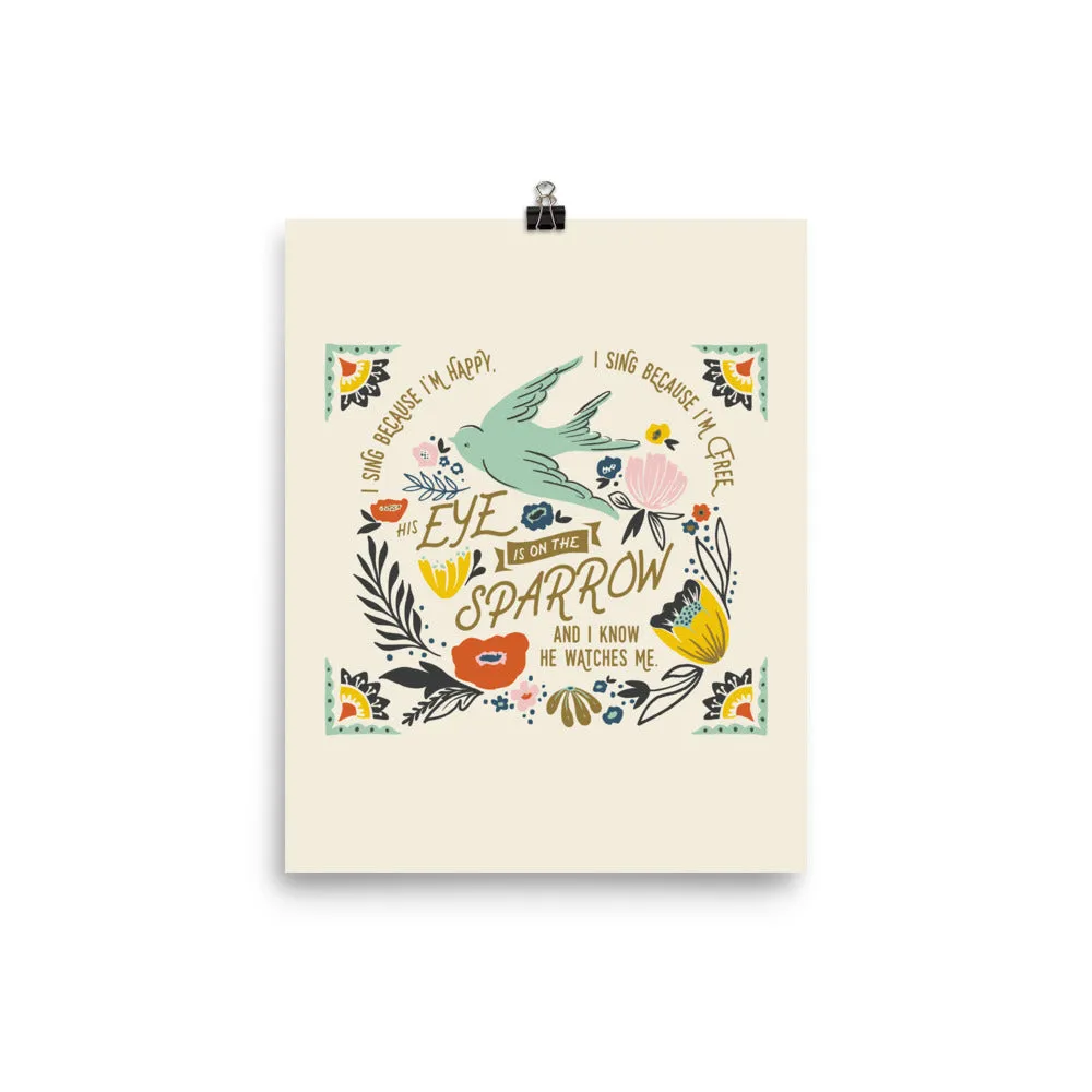 His Eye is on the Sparrow Art Poster Print