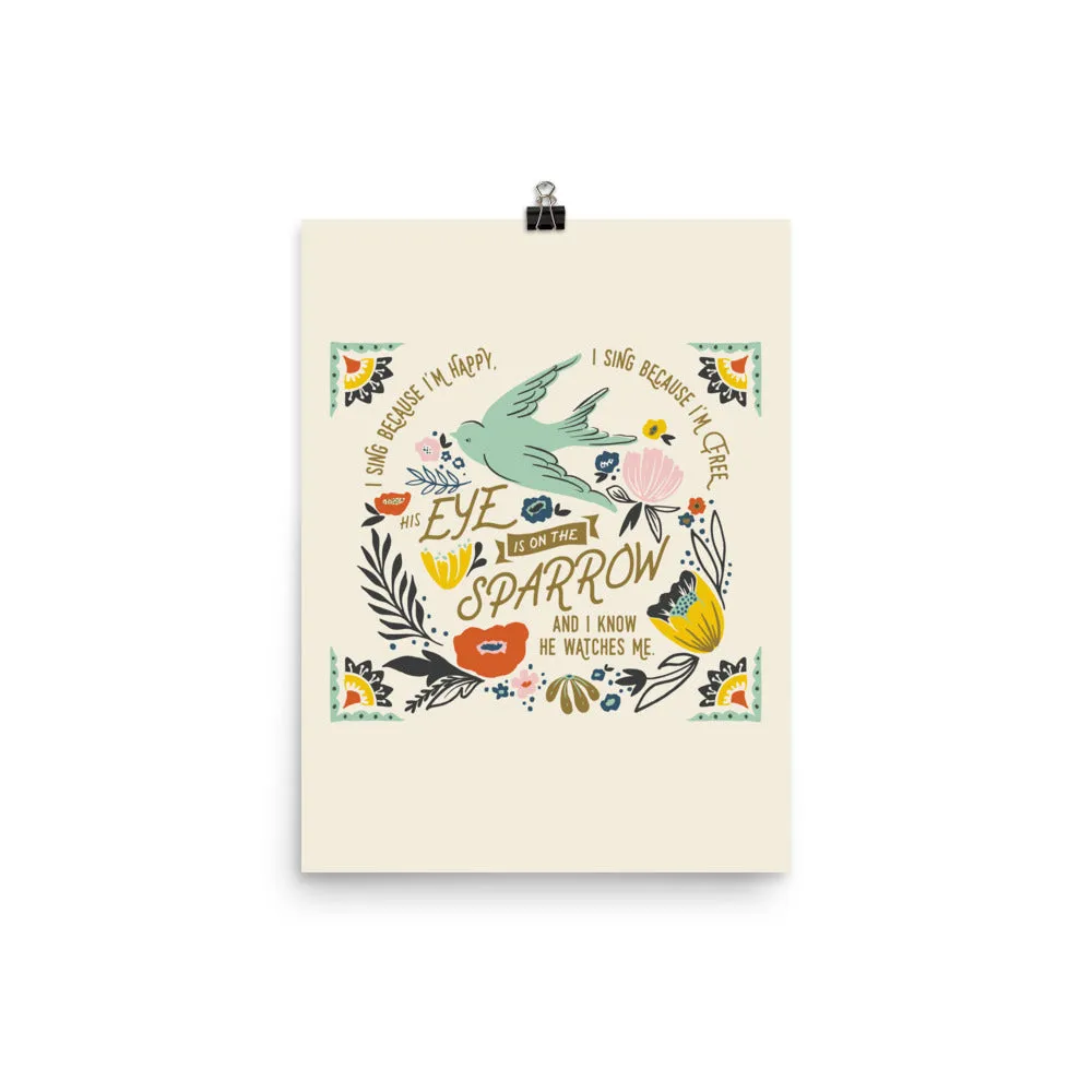 His Eye is on the Sparrow Art Poster Print