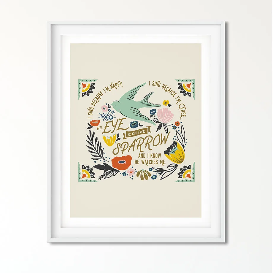 His Eye is on the Sparrow Art Poster Print
