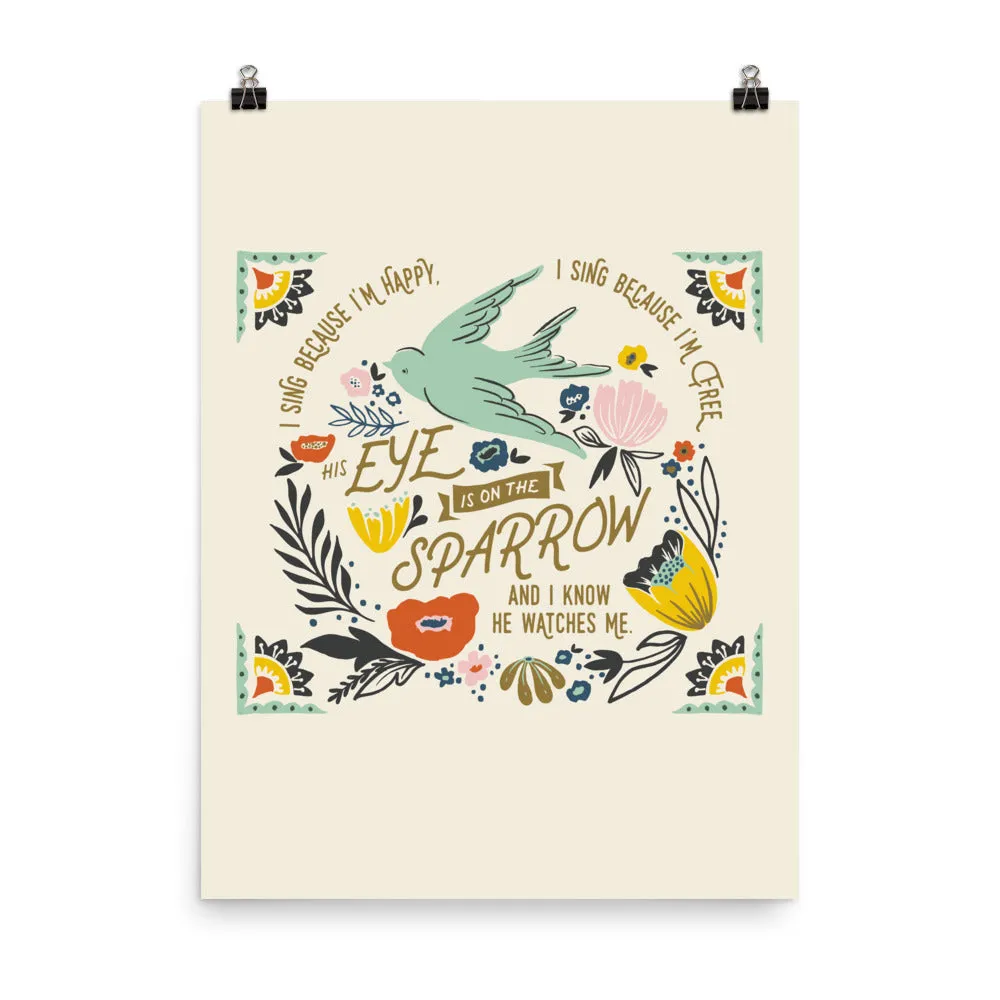 His Eye is on the Sparrow Art Poster Print