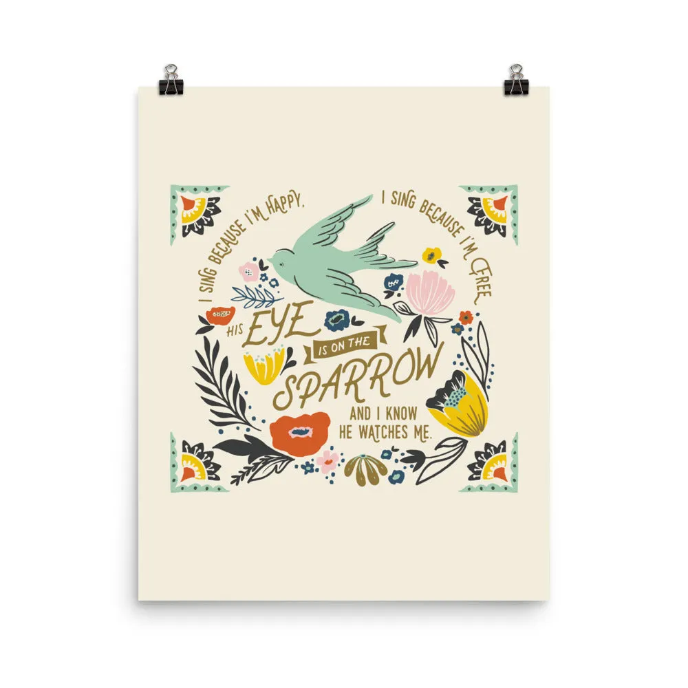 His Eye is on the Sparrow Art Poster Print
