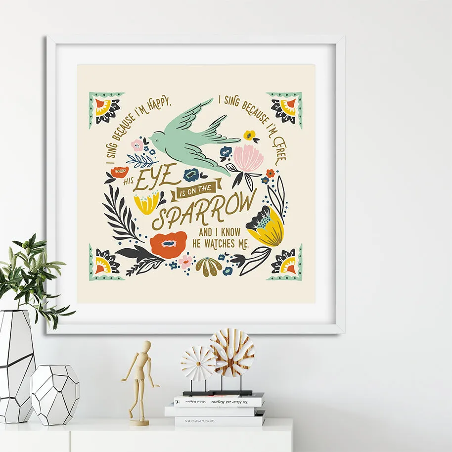 His Eye is on the Sparrow Art Poster Print