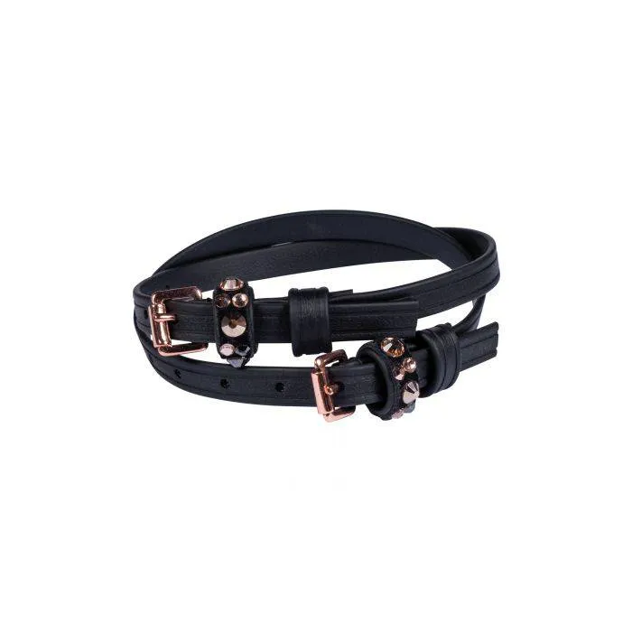 HKM Rose Gold Glamour Biothane Spur Straps