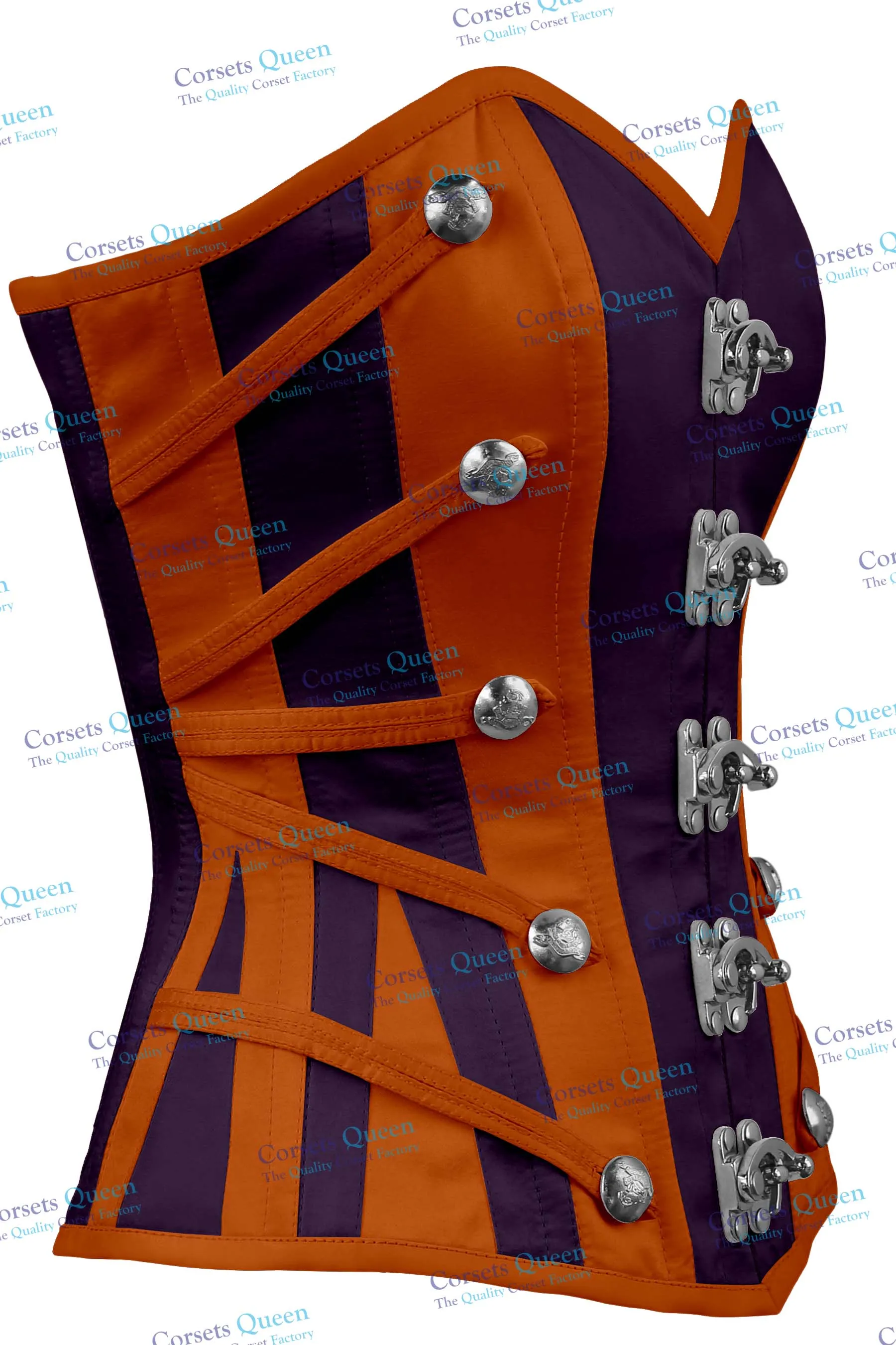 Jolanta Satin Overbust Corset With Buckles