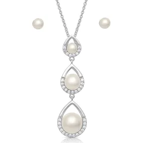 js4812 Pearl Teardrop Jewelry Set by Montana Silversmiths
