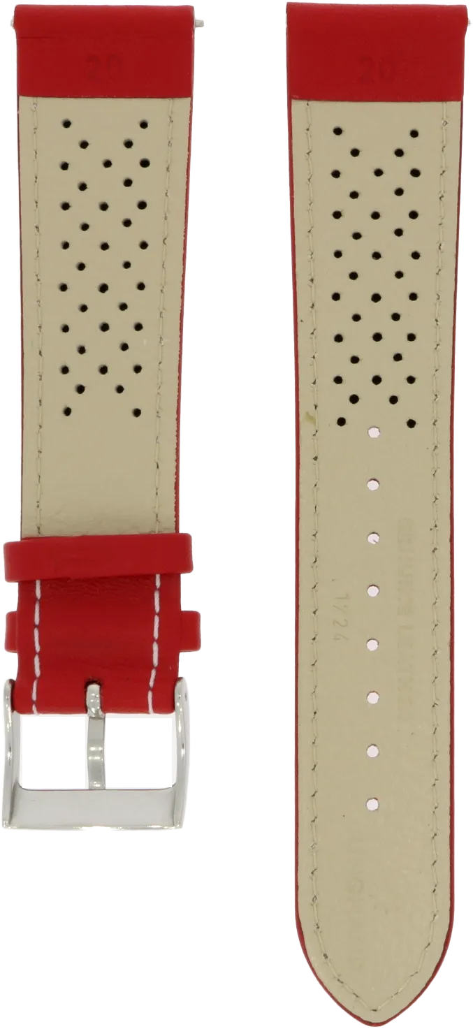 Junghans Red Leather Strap 20mm 420506495