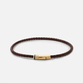 Juno Leather Bracelet (Brown   Gold)