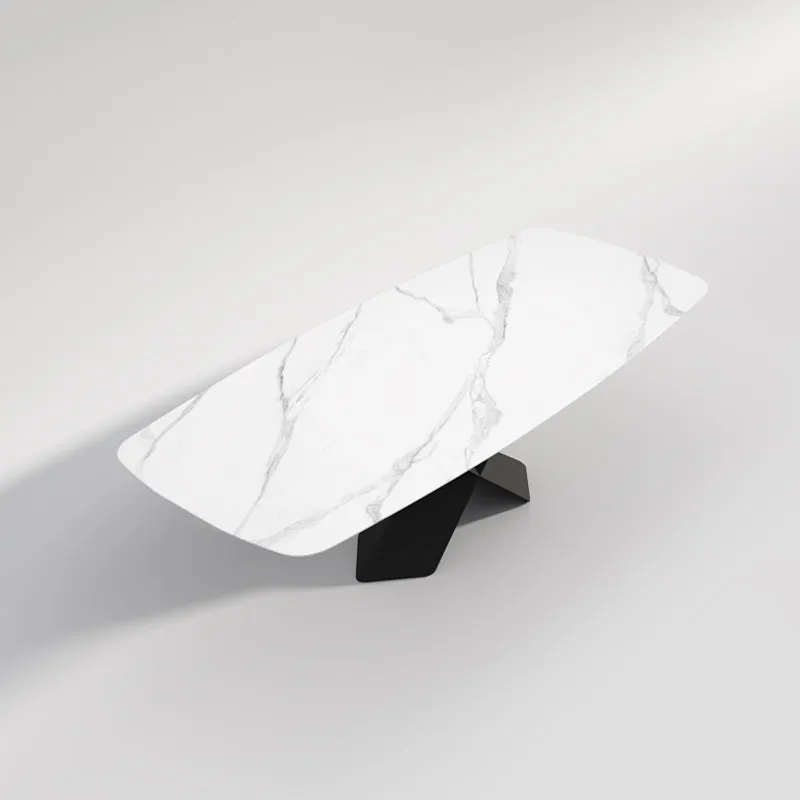 Katherine Rectangular Dining Table/Steel Base/Ceramic/Marble Top