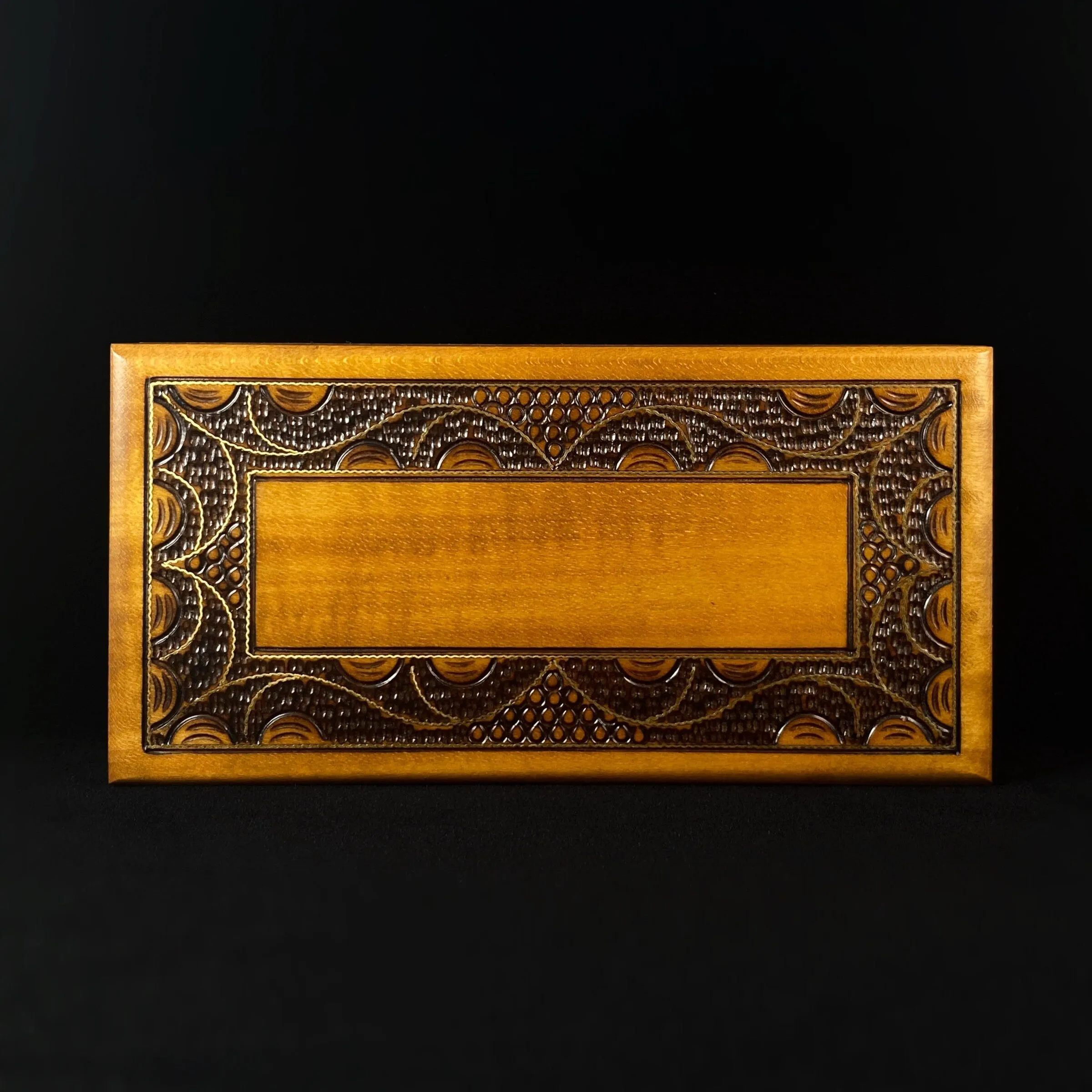 Lace Scales Patterned Jewelry Box, Handmade Hinged Wooden Treasure Box