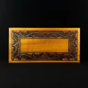 Lace Scales Patterned Jewelry Box, Handmade Hinged Wooden Treasure Box