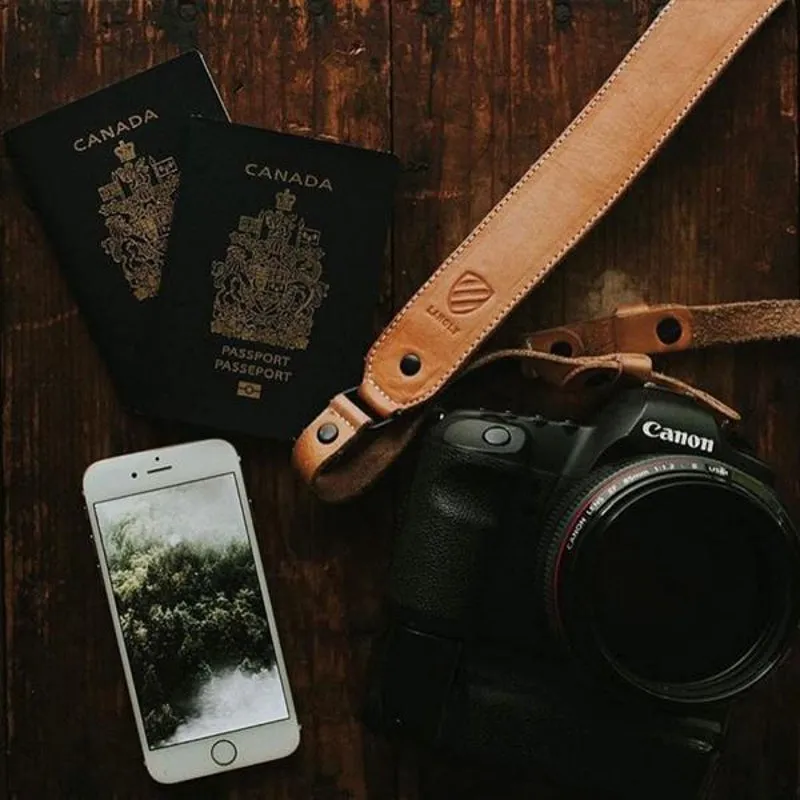 Langly Leather Camera Strap - Tan