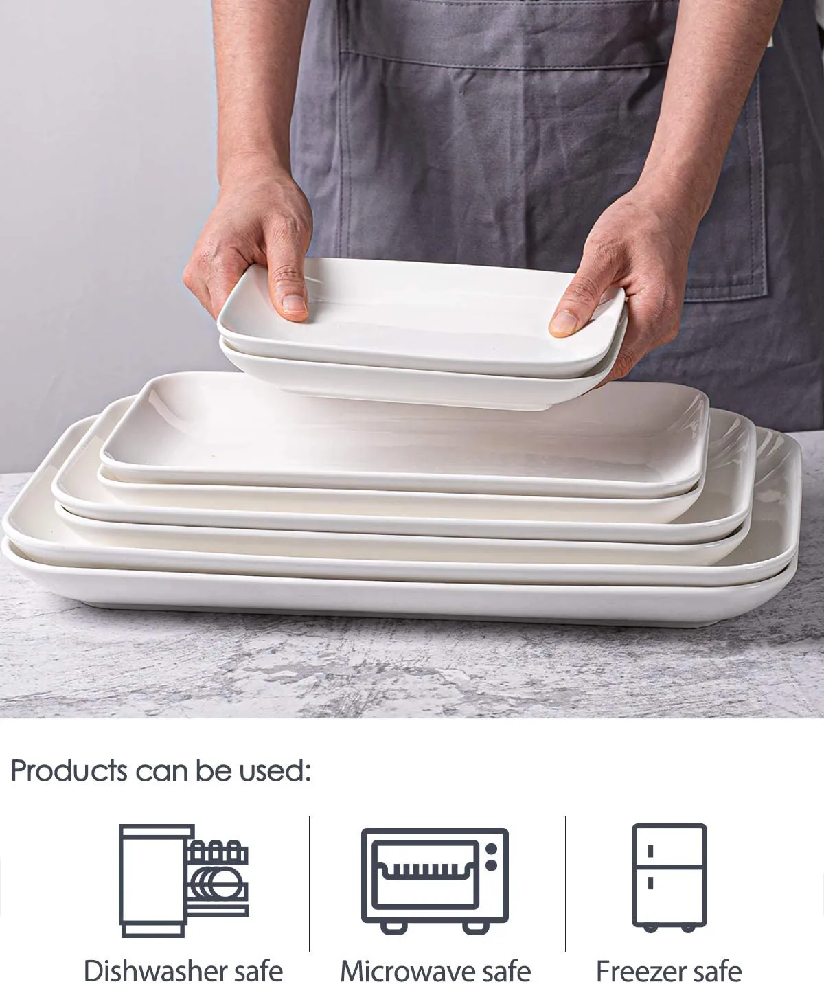 Large Serving Platter Set - DELLING 16/14/12inch Rectangular