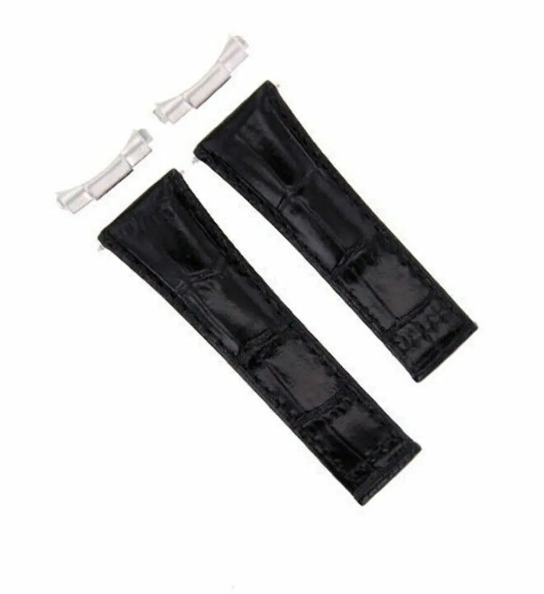LEATHER BAND STRAP FOR TUDOR WATCH CHRONOGRAPH 79260   END PIECE LUG BLACK SHORT