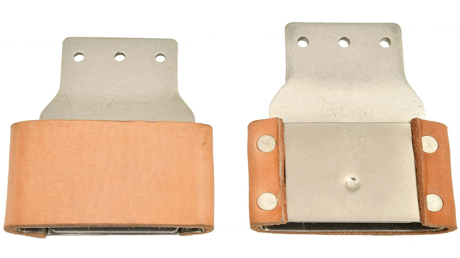 Leather Covered Blevins Buckles, pair