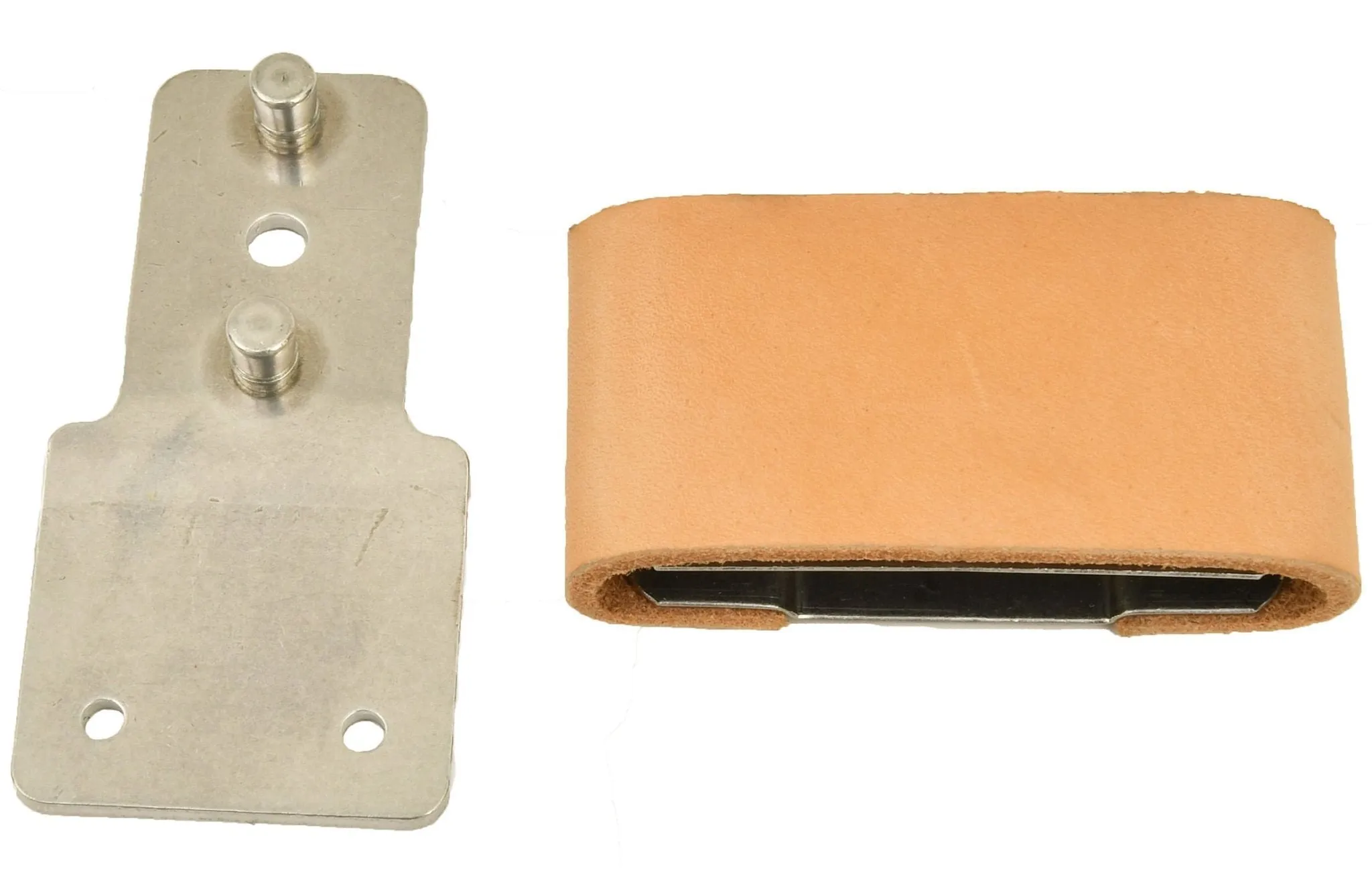 Leather Covered Blevins Buckles, pair