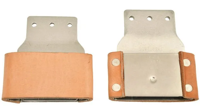 Leather Covered Blevins Buckles, pair