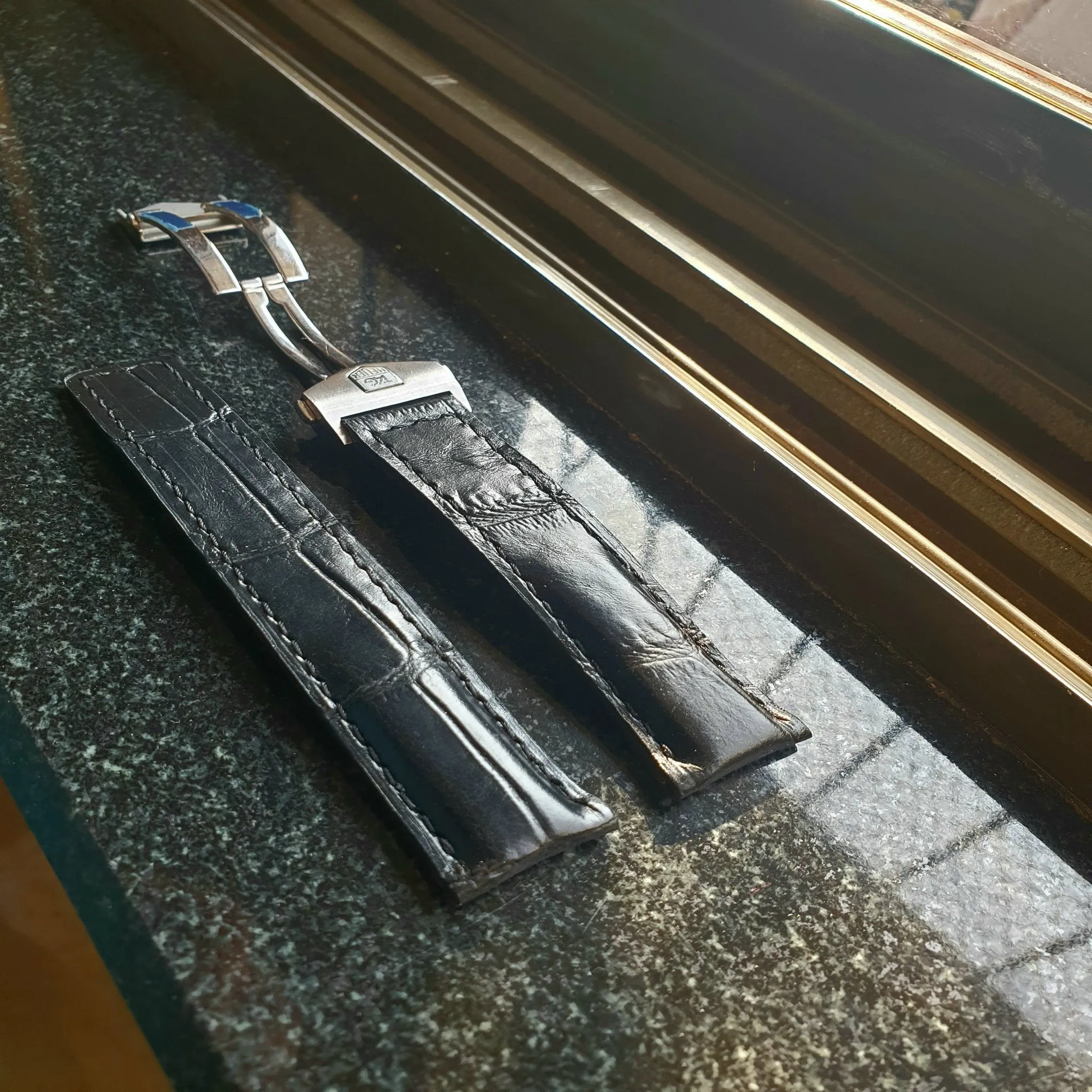 Leather strap for tag heuer carrera