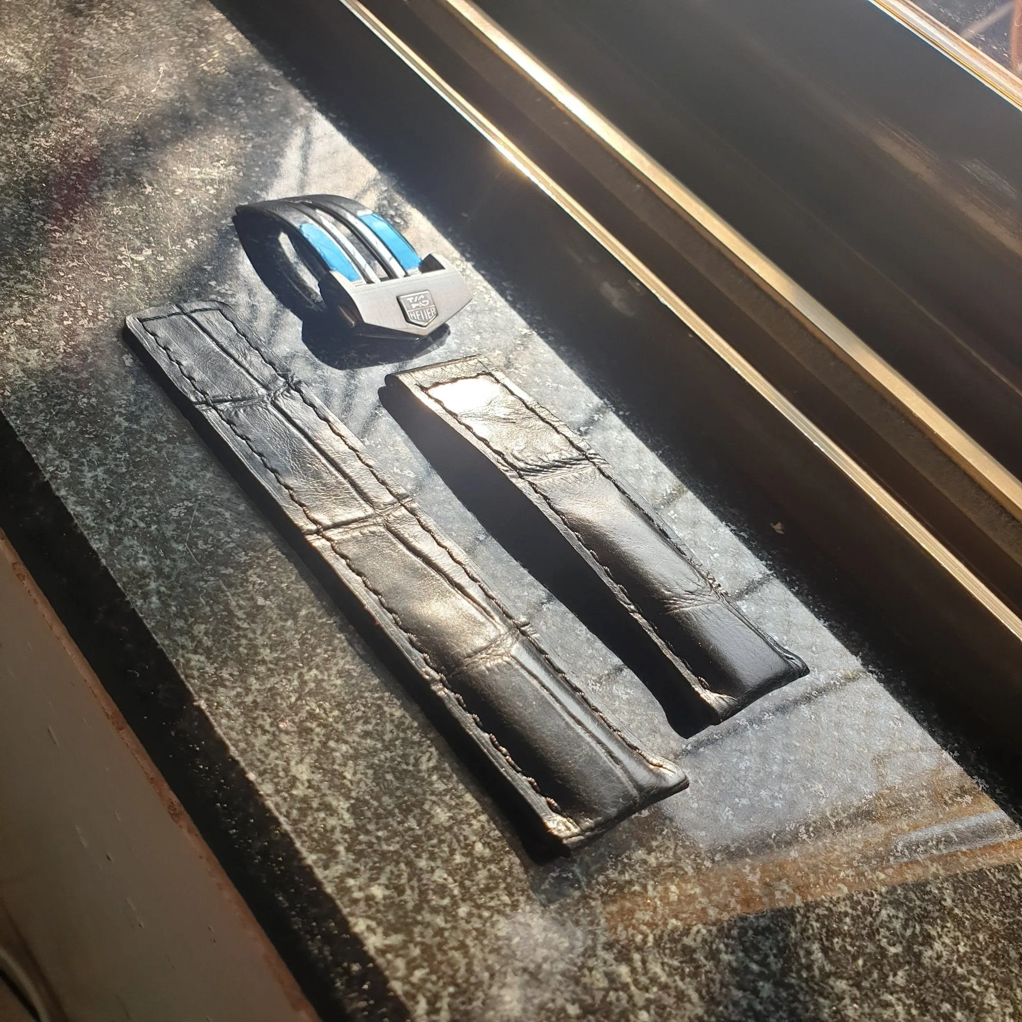 Leather strap for tag heuer carrera