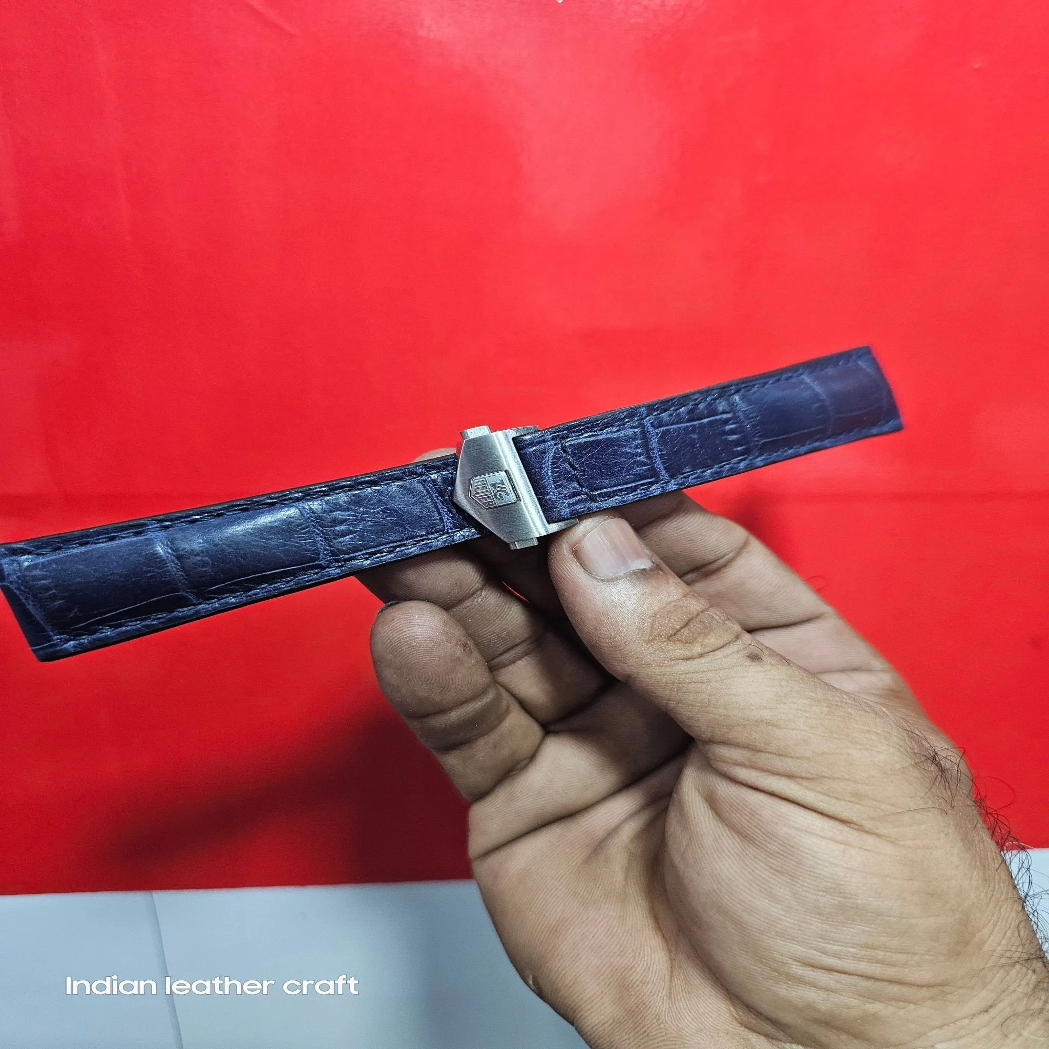 Leather strap for tag heuer carrera