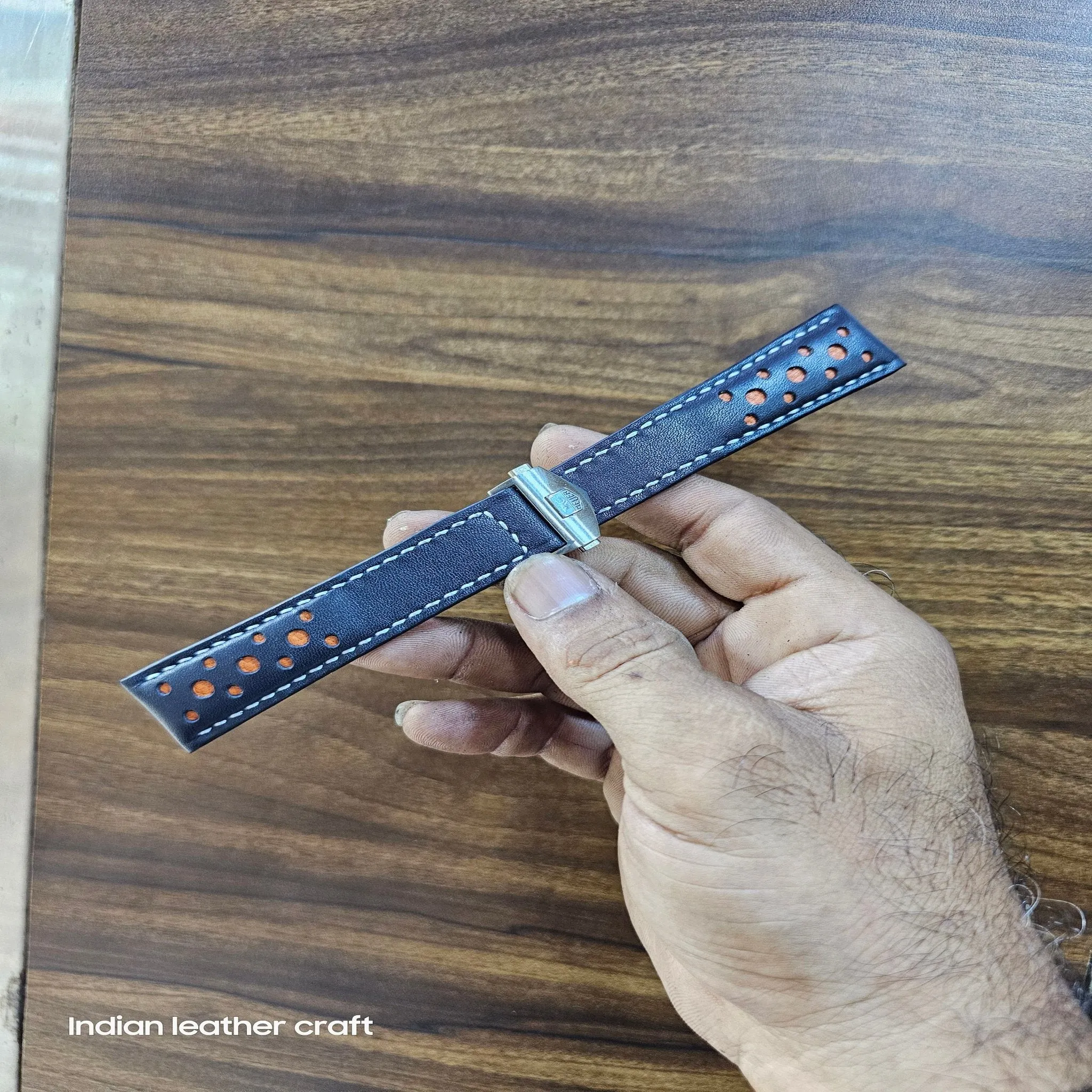 Leather strap for tag heuer carrera
