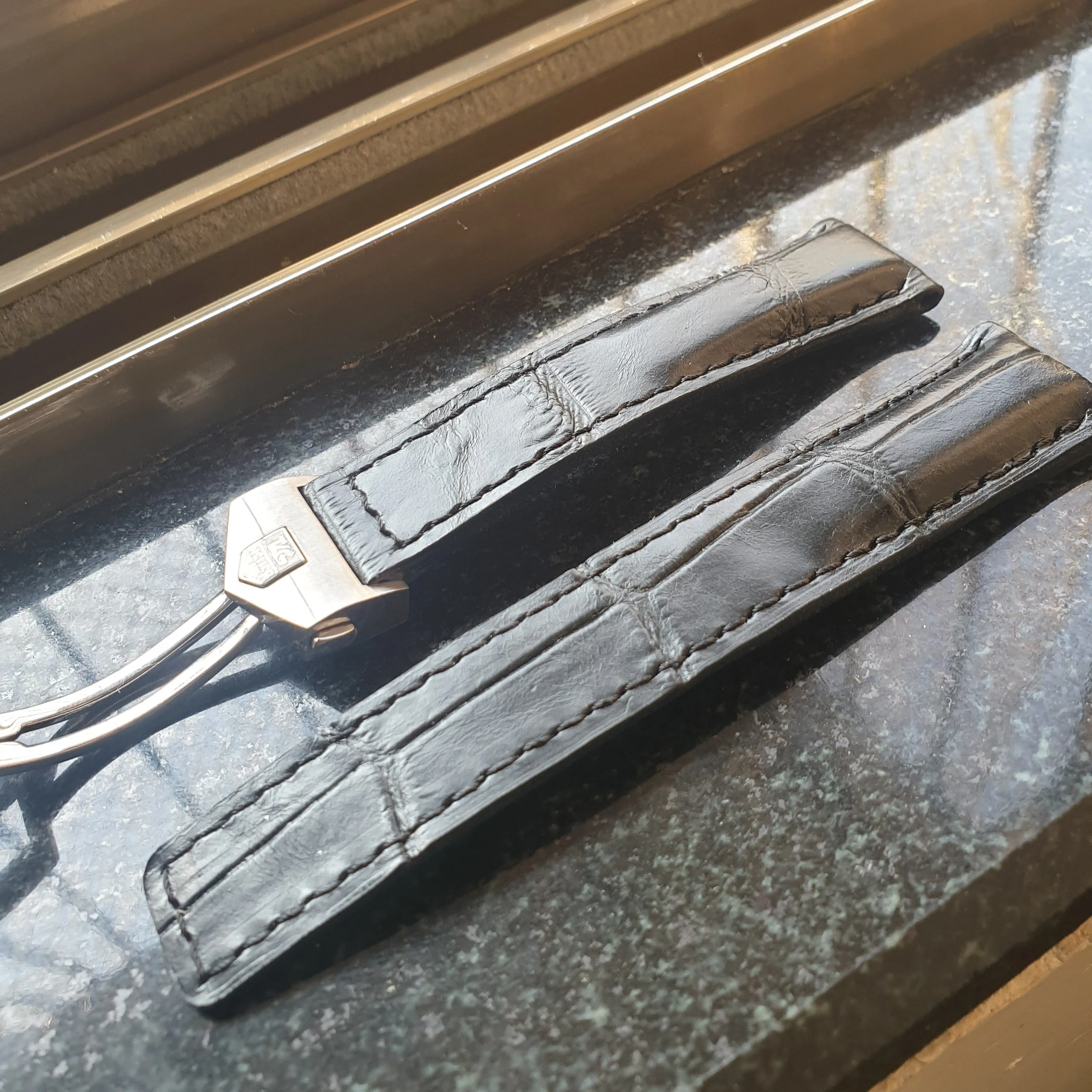 Leather strap for tag heuer carrera