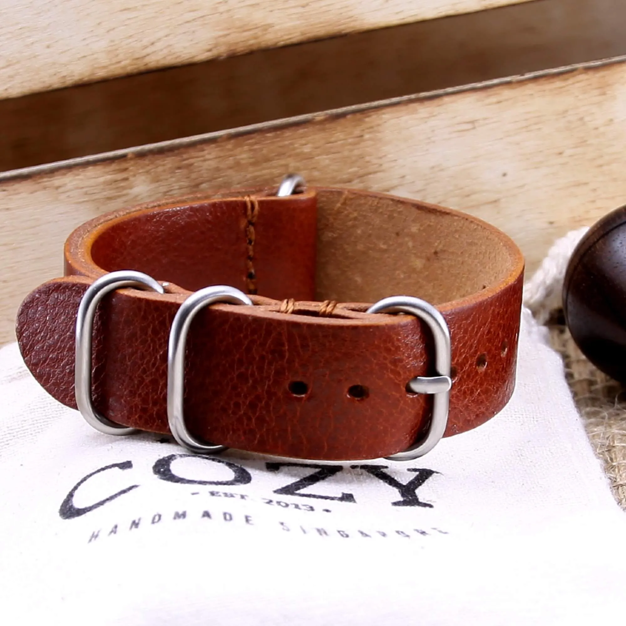Leather Watch Strap, 4-Ring Maremma 503