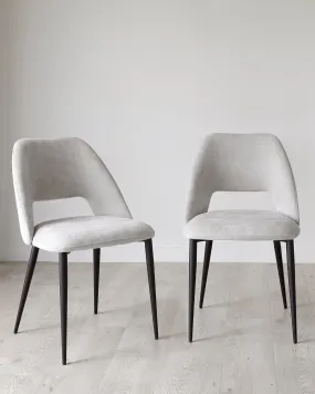 Lottie Mid Grey Fabric Dining Chair (Sold in pairs)