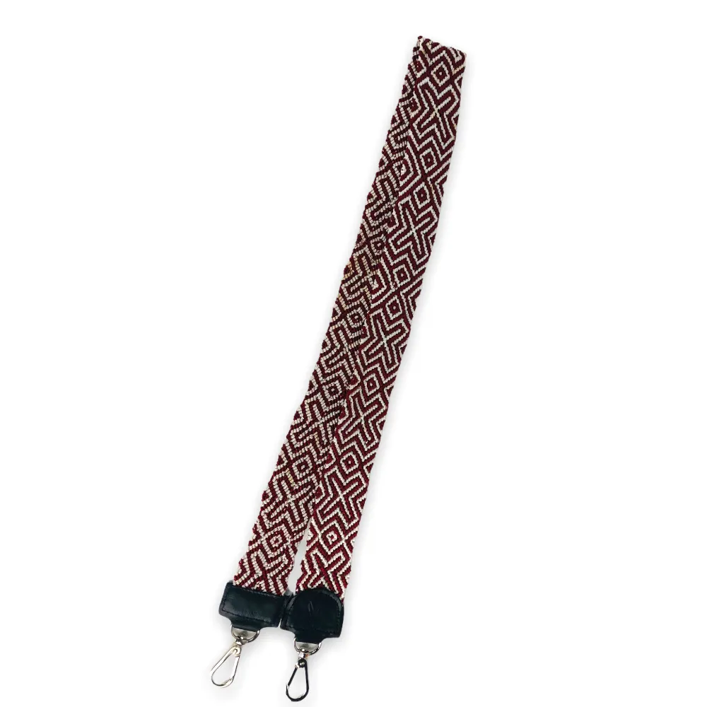 Maria Victoria |  Upcycled, Handwoven | Maroon and White
