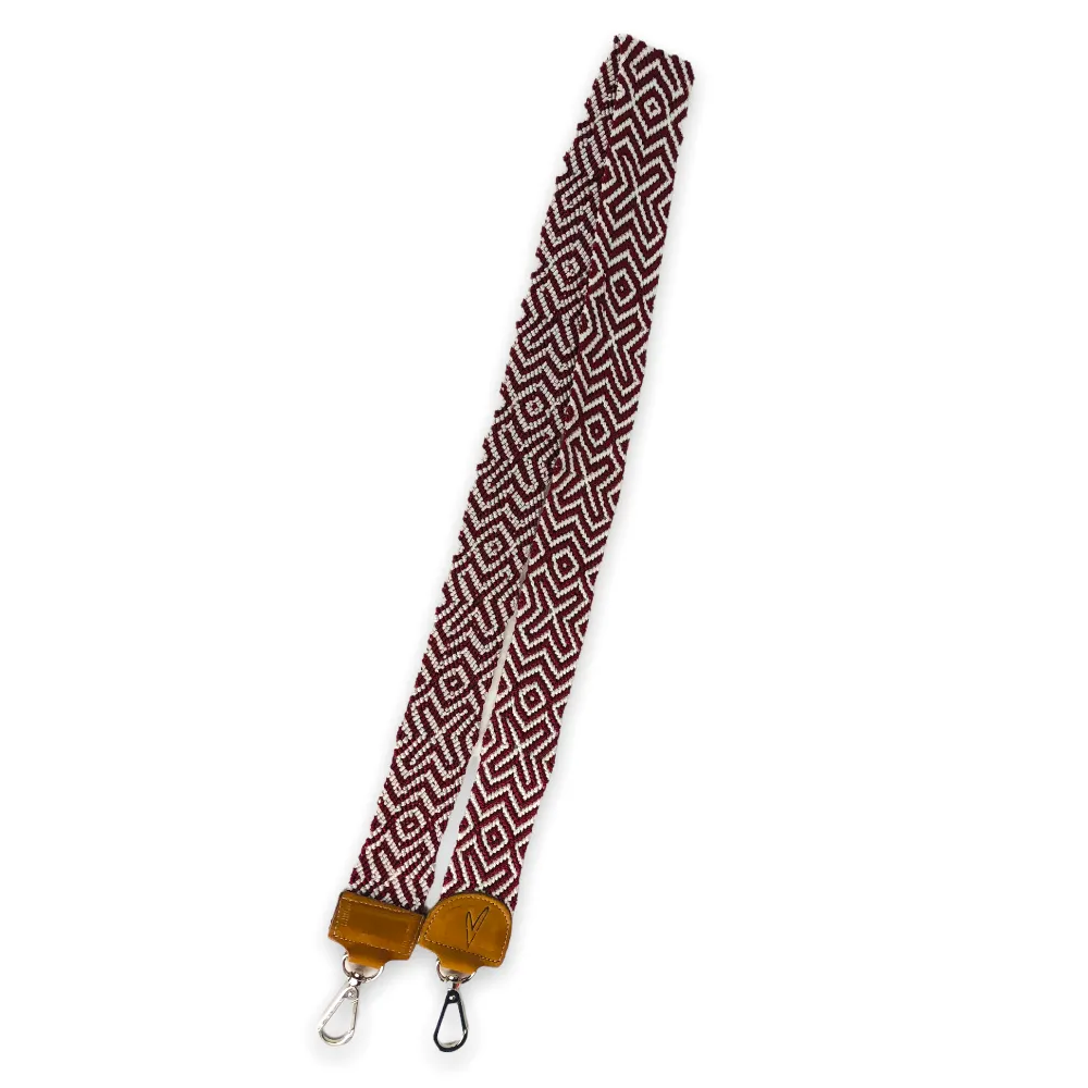 Maria Victoria |  Upcycled, Handwoven | Maroon and White