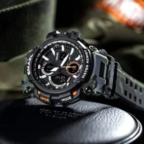 Men's Dual Time Camo Military Watch - Tactical Durable Wristwatch