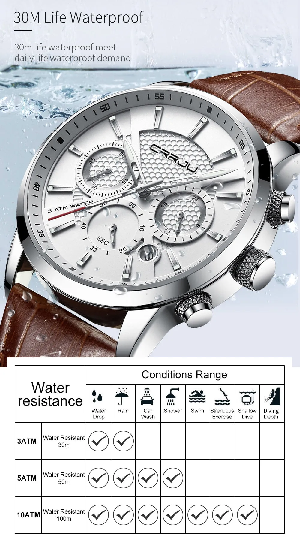Men's Leather Strap Watches