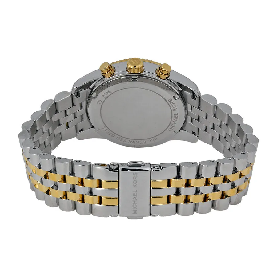 Michael Kors Lexington Chronograph Mother of Pearl Two-tone Ladies Watch MK5955