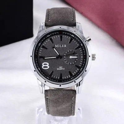 MILER Brand Watch Men Fashion Sports Watches Leather Analog Quartz Watch Male Military Watch Hour relogio masculino montre homme