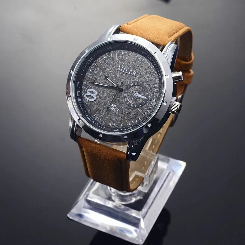 MILER Brand Watch Men Fashion Sports Watches Leather Analog Quartz Watch Male Military Watch Hour relogio masculino montre homme