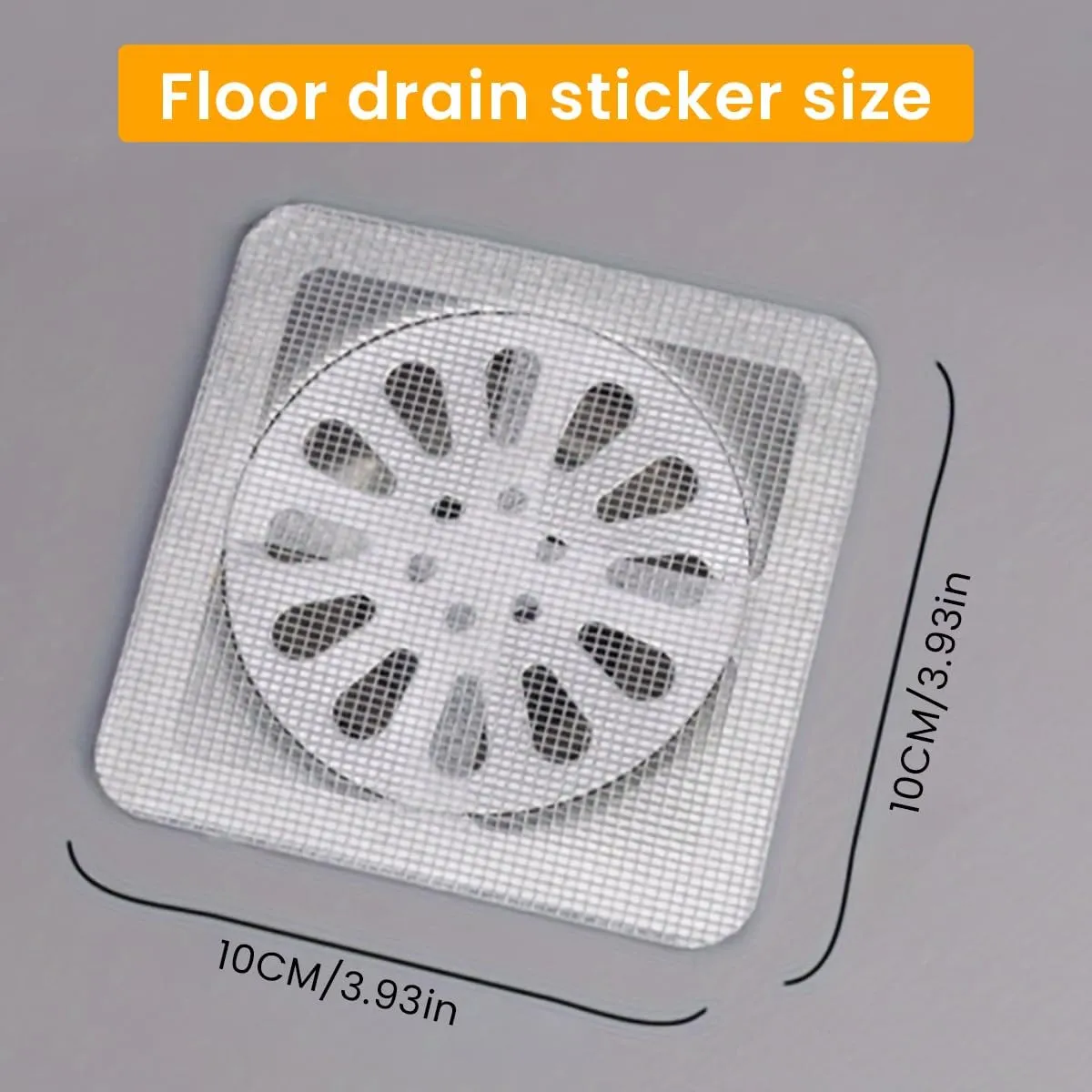 MOROVIK 10Pack Disposable Shower Drain Hair Catcher, Drain Hair Catcher Waterproof Mesh Stickers for Bathroom Accessories, Apartment Essentials for Kitchen, Sink, Bathtub (4" X 4") (10)