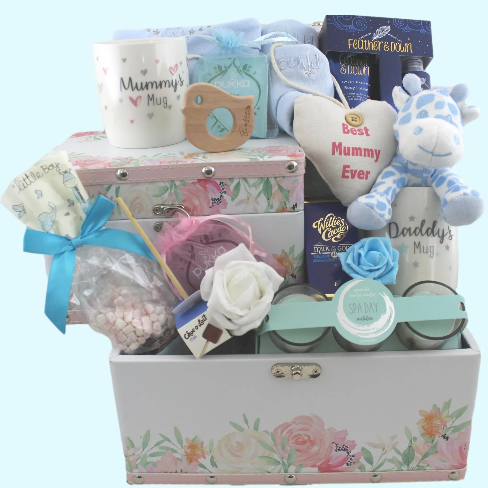 Mummy, Daddy and Baby Boy Pamper Hamper Gift Set