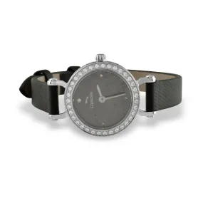 Muonionalusta Meteorite Watch, Small 20 mm, Crystals accent Face, with Leather Band