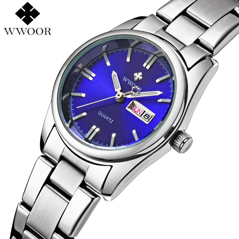 New Brand Relogio Feminino Date Day Clock Female Stainless Steel Watch Ladies Fashion Casual Watch Quartz Wrist Women Watches