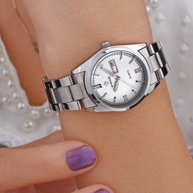 New Brand Relogio Feminino Date Day Clock Female Stainless Steel Watch Ladies Fashion Casual Watch Quartz Wrist Women Watches