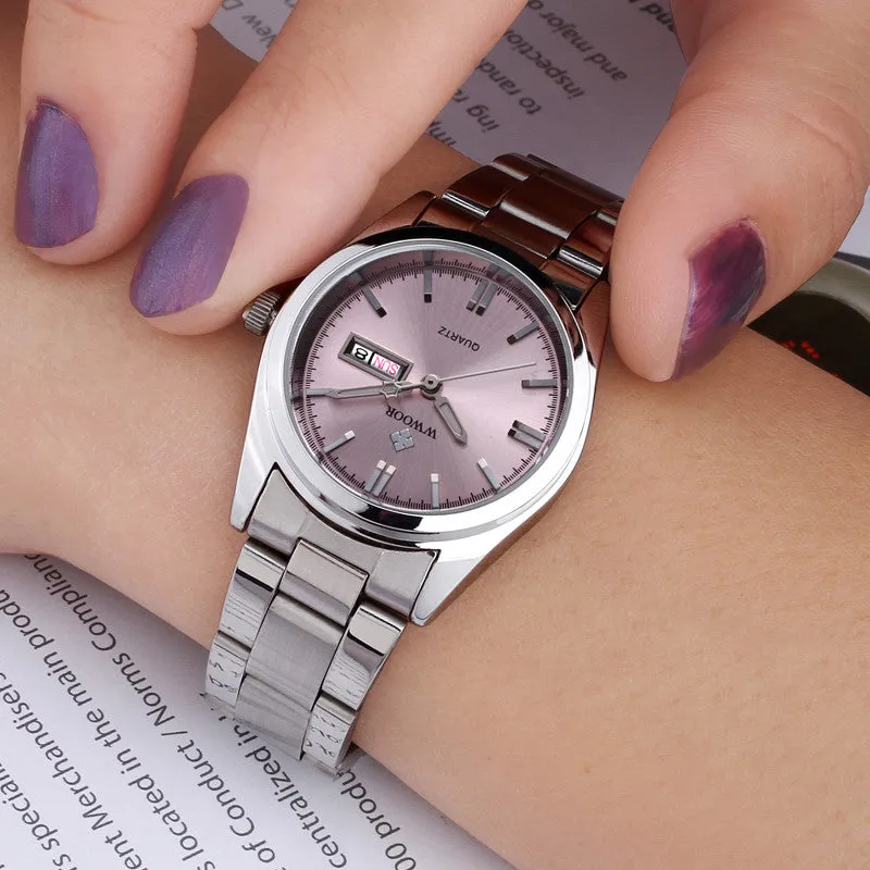 New Brand Relogio Feminino Date Day Clock Female Stainless Steel Watch Ladies Fashion Casual Watch Quartz Wrist Women Watches