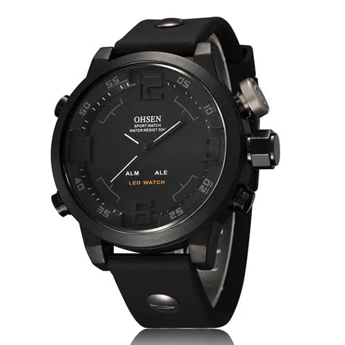 Ohsen Sports Mens Watches Luxury Analog LED Digital Quartz