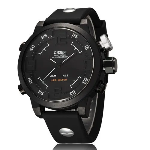 Ohsen Sports Mens Watches Luxury Analog LED Digital Quartz