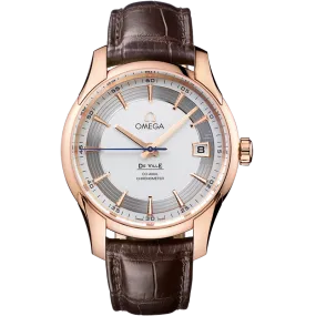 Omega De Ville Hour Vision 41 mm, red gold on leather strap
