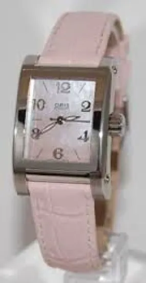 Oris Miles Mother of Pearl Dial Stainless Steel Pink Leather Ladies Watch 561-7526-4058LS
